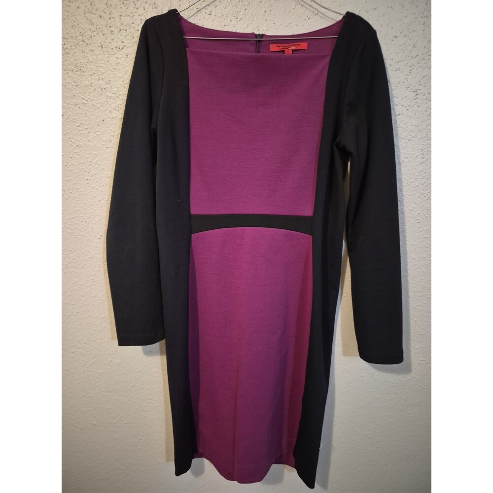 Narciso Rodriguez Colorblock Dress M Mulberry/BlackDesign Nation Long Sleeve